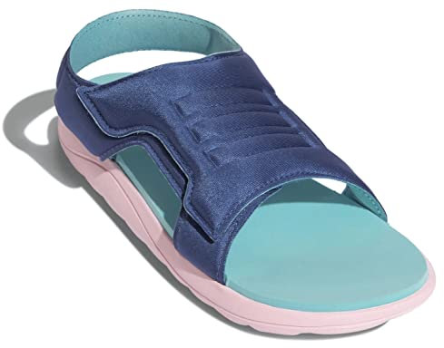 adidas Adilette Shower K, scarpe da spiaggia e piscina per bambini, unisex, rosa, 12,5k UK (31 EU), Crew Blue Hazy Sky Rosa Chiaro, 30.5 EU