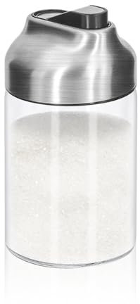 Aelga Glass Sugar Dispenser with Pour Spout, Weighted Pourer, for Coffee, Tea and Baking (2 Pack)