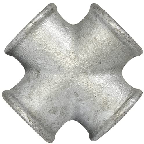 AERZETIX - C64993 - Raccordo uguale femmina a croce 4 vie 3/4'' per avvitare - in ghisa - finitura zincata - tubo filettato interno idraulico riscaldamento lavori installazione di acqua sanitario