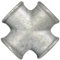 AERZETIX - C64993 - Racor igual hembra en cruz de 4 vías 3/4'' para atornillar - en hierro fundido - acabado galvanizado - tubo rosca interior fontanería calefacción alimentación sanitario