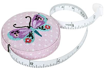 Hobby Gift Maßband, einziehbar, mit Stoff überzogen, 150 cm, Käfer und Schmetterlinge