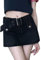 E-Girl Rock Mit GüRtel Jeans-Minirock Damen Schwarz Gothic Rock Kurz Jeansrock Enge Rock Minirock Mit Tasche HüFtrock A-Linie Rock Teenager MäDchen Y2k Rock Sommerrock Jeans-Rock Denim-Skirt