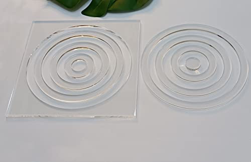 Multi Circle Router Template, Acrylic Inlay Jig for Woodworking and Craft (8''x 8'')