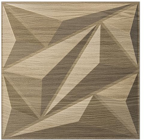 Art3dwallpanels 33 Stück PVC 3D Wandpaneel Diamant für Innenwand Dekor Wanddekor PVC Panel 3D Strukturierte Wandpaneele Walnuss 30×30cm Classic