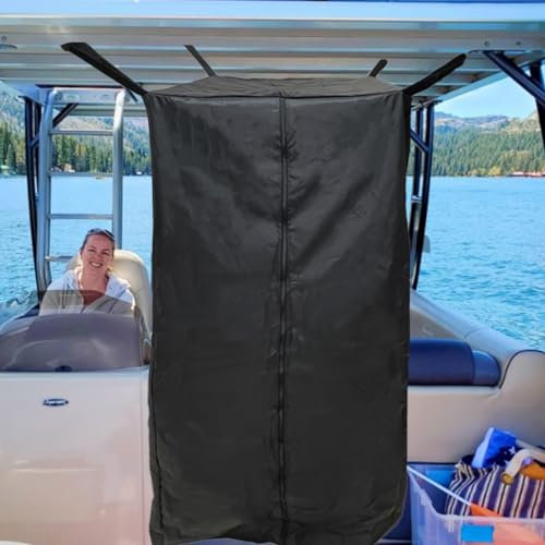 Boat Privacy Curtain, 600D Marine Waterproof Instant Privacy Solution Tent for Changing Clothes, Portable Toilet, Shower, Easy to Install Under Bimini Top, 30 Lx27Wx72H
