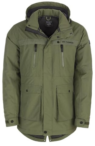 Dry Fashion Herren Funktionsparka Aalborg gefüttert - Funktionsjacke Winterjacke wind- und wasserdicht in Oliv Größe M