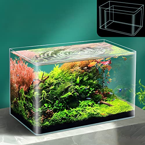 Kleines Aquarium, randlos, für Betta/Nano/Goldfisch/Schnecke/Garnelen, Fischtank, kleines Aquarium, 2 Stück