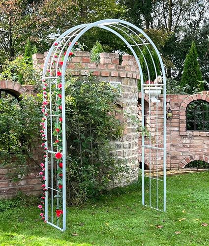 DanDiBo Rosenbogen aus Metall Stabil Verzinkt Massiv 140 cm Torbogen 96519 Wetterfest Rundbogen Volleisen Rankhilfe Gartenbogen Feuerverzinkt