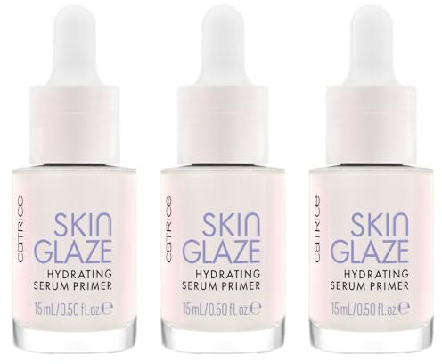 Catrice Skin Glaze Hydrating Serum Primer, Gesichtsserum, feuchtigkeitsspendend, grundierend, sofortiges Ergebnis, strahlend, vegan, ölfrei, ohne Parfüm, ohne Alkohol, 3er Pack (3x15ml)