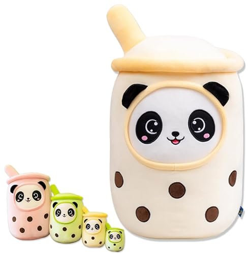 Bubble Tea PlüSch, Stofftier Boba Kuscheltiere, Boba PlüSch Kissen Weiches Panda Boba PlüSchtier Geschenke füR Kinder(Gelb,35cm)