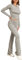 Famulily Damen-Trainingsanzug, zweiteiliges Outfit, Skims, Dupe, langärmelig, umklappbares bauchfreies Top und niedrige Taille, Schlaghosen-Set, Lounge-Sets, S-L, grau, S