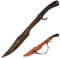 LQZJG 0180 Handgemachte Spartak Schwert und Chopper Sharp, Full Tang, Outdoor, Jagd, Camping, Wandern, Überleben, Mangan Stahl 52HRCS, Lederscheide, 28.1 Zoll
