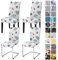 Alishomtll Stretch Stuhlhussen 4er/6er Set Grau Moderne Stuhlbezug Schwingstuhl Elastische Hussen Abnehmbarer Waschbarer Stühle Schutz für Esszimmer Küche Restaurant Bankett (Grau Kreis, 4 Stück)