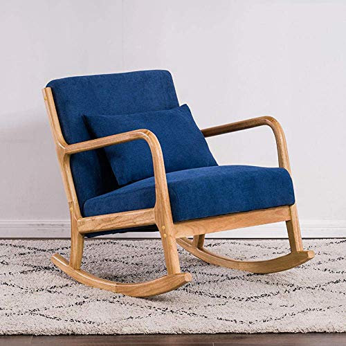 Relaxsessel Schaukelstuhl, Bequemer Relax-Schaukelstuhl Nordischer Balkon Schaukelstuhl Erwachsener Nickerchen Balkon Sessel Massivholz Lazy Loungesessel Wohnzimmer Home Leisure Sofa Schauke