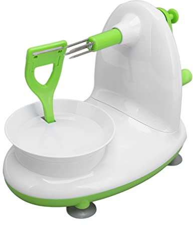 Apple Peeler with 8 Wedges, Apple Slicer and Corer, Potato and Pear Peeler, Manual Peeler, Steel Blades (Normal Style)