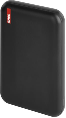 EMOS Micro Wireless Powerbank 5000 mAh, PD 20 W + Magnetisch 15 W, Power Delivery Externer Akku/Qi Ladegerät, Fast-Charging, Passthrough, 1x USB-C Port inkl. Ladekabel und Ring