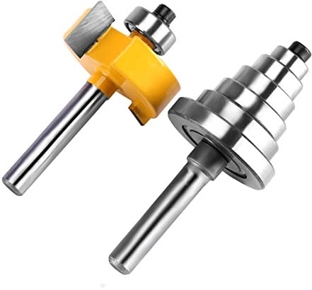 Alloy Router Bit, Universal Shank Rabbet Router Bit Easy to Use Woodworking Router with 7 Bearings Set for Solid Wood Particle Board Plywood