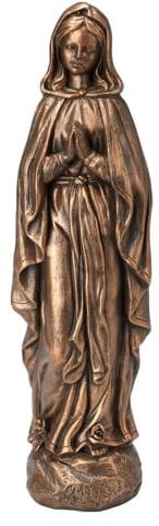 Murago - Heilige Mutter Maria Figur Bronze-farbig ca.20cm - Betende Hände - Jungfrau Gottes Figur fürs Grab Bronze-farbig Madonna Grabstein Staue