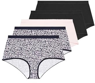 Yourset 5 Pack Curve Blue Leopard Print Full Briefs - Women's - Plus Size Curve