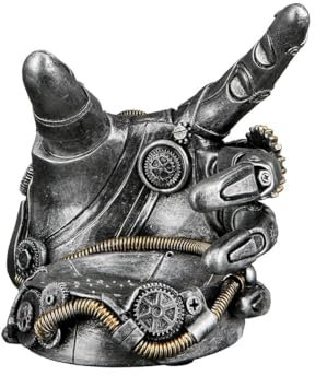 Brillibrum Design Steampunk Flaschenhalter Deko Figur Hand Mechanical Skulptur Zahnrad Dekoration Industrial Steam Punk Kunst Figur (Flaschenhalter/Variante 21)