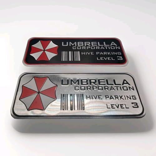 3D 2X Umbrella Corporation Auto Emblem Aluminium Aufkleber 10cm Lang 4cm Hoch Sticker