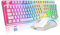 DIWUCXCA 2025 L96 104 Wireless 2.4G Tastiera da gioco e combo mouse compatibili con laptop e PC(L96-White)