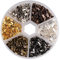 TEHAUX for Jewelry Making Iron Tail Buckle Set 1380pcs Crimps Toggles Cord Ends Jewelry Cord