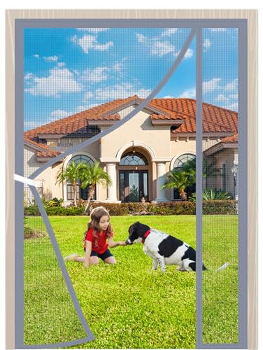 Zanzariera magnetica per porta 180x240cm Chiusura Automatica Anti Insetti Tenda di Zanzariera Porta l'aria può circolare liberamente per porte e patio Grigio