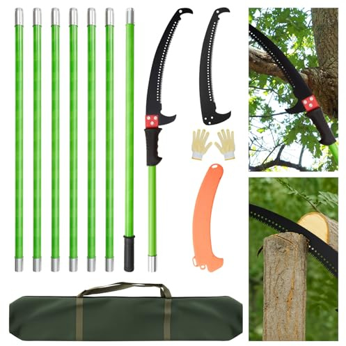 Youyijia 25.6Ft Pole Pruning Saw Telescopic Tree Pruner for Tree Trimming Long Reach Pruner