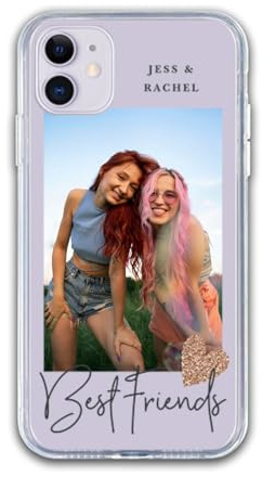 Personalisierte weiche TPU-Hülle mit Foto und Namen für iPhone 16, 15, 14, 13, 12, 11, X, XS, XR, 8, 7, 6S