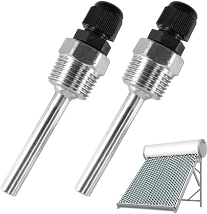 mizikuu 2 Pièces Puits Thermométrique, Thermowell 1/2 pouce en Acier Inoxydable 8 x 50 mm Manchons de Plongée pour Sonde de Température Thermopocket pour Thermocouple Capteur de Température