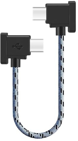 Câble USB-C vers USB-C OTG pour DJI Mavic 3 Mini 2 Mini 3 Pro Air 2S Mavic Air 2 DJI RC-N1 RC Pro DJI Osmo | 15 cm | Compatible avec iPhone 16 Pro Plus Galaxy S24 iPad | Câble télécommande DJI