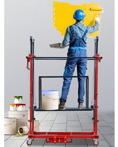 Andamio Eléctrico Móvil Portátil - Altura De Elevación De 2,1 A 11,8 Metros, Plataforma Elevadora con Control Remoto, Ideal For Cambiar Luces, Pintar Y Mantener Techos.(23FT Lifting Height)