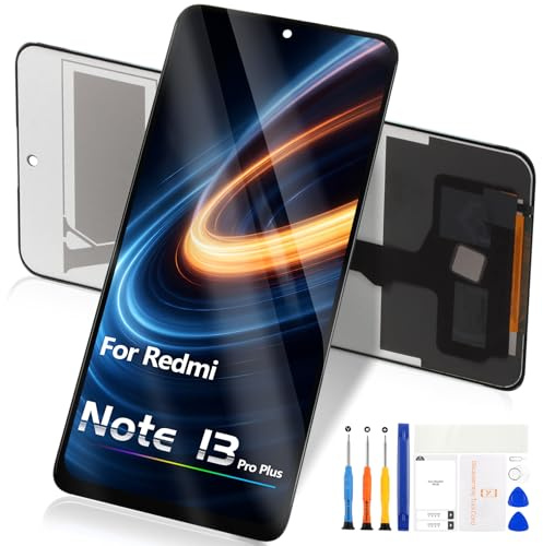 Atwist LCD pantalla para Redmi Note 13 Pro Plus 5G pantalla LCD para Xiaomi Redmi Note13 Pro Plus 5G 23090RA98C reemplazo pantalla táctil digitalizador Asamblea con kit de reparación (negro)