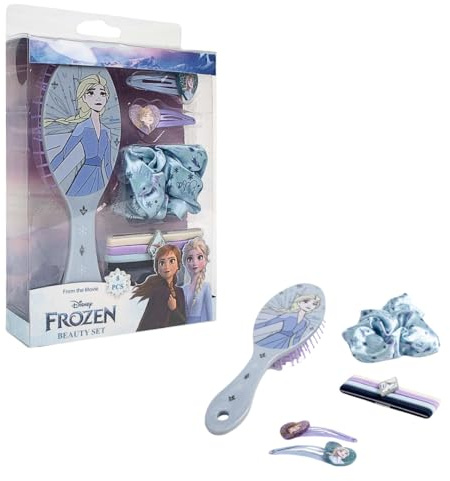 My sweety pop Die Eiskönigin Haarzubehör-Set für Mädchen, Bürste | Clips & Gummibänder, 8-teiliges Set, Blau und Violett, Disney Frozen