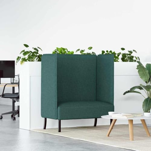 HETFTJN Zweisitzer Hochrücken Sofa Dunkelgrün 109 x 56 x 121 cm Stoff Schaum Robustes Holzgestell Metallbeine moderner Stil kompakt Langlebig für Wohnzimmer Büro Co-Working Lounge