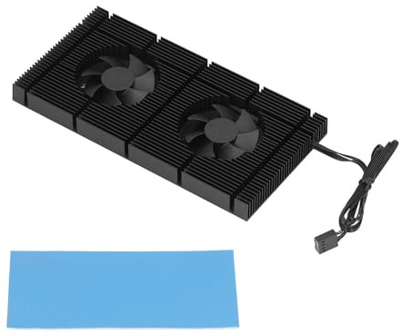 GK6 Dual-PWM-Lüfter VRAM-Kühlkörper, GPU-Backplate-Speicherkühlungskühler, Kühler mit einstellbarer Geschwindigkeit und leistungsstarken 5010-Lüftern, geräuscharme Hydrauliklager (0,5 mm Pad 600)