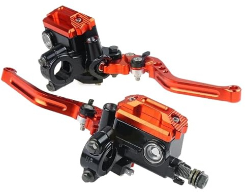 Brems Kupplung Griff Für 7/8 22 Mm Motorrad Lenker Hauptzylinder Hebel Griff Hydraulische Bremspumpe Kupplung(Orange)