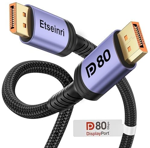 Etseinri Cavo DisplayPort 2.1 da 80 Gbps Certificato VESA, DP a DP 2.1 3M