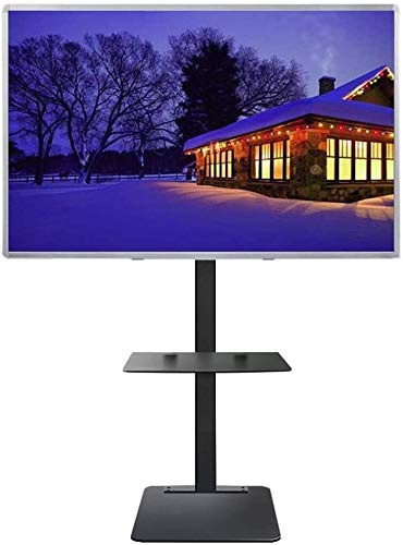 Soporte para TV portátil Soporte para TV con Bandeja, Altura Ajustable y función de inclinación para LCD de 32 a 70 Pulgadas, televisores LED OLED, Negro, Carga de 70 kg