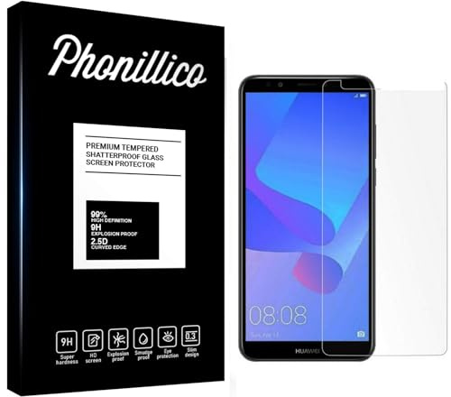 PHONILLICO [Pack de 2] Verre Trempe HUAWEI Y6 2018 - Film Protection Ecran Verre Trempe Resistant [Lot de 2] Vitre Ecran Protecteur Anti Rayure Sans Bulle d’Air Dureté 9H Ultra Mince