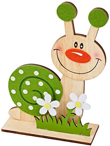 Mopec Schnecke aus Holz und Filz, 14 x 21 cm, Einheitsgröße