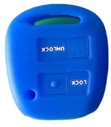 ✅ GUSCIO CHIAVE COVER TOYOTA AYGO YARIS RAV4 PEUGEOT SILICONE TOYOTA-45 ✅ (Blu)