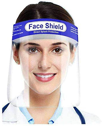 YNR Plastic Safety Face Shield - Full Face Dust Protection, Adjustable Shield Wide Visor Resistant, Spitting Anti Fog Lens, Lightweight, Comfort Soft Sponge, Portable & Easy to Carry Unisex | (2PCS)