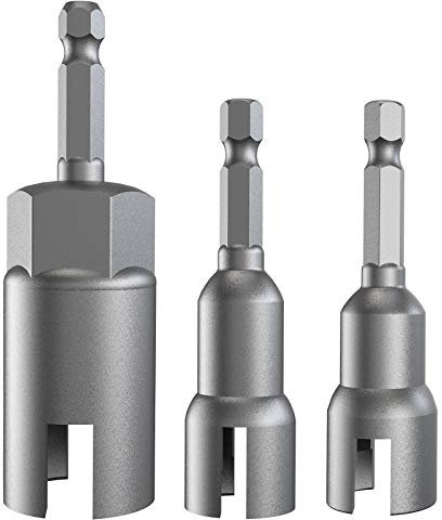 3 Stück 3 Größen 1/4 Zoll Sechskantschaft, Power Flügelmutter-Schraubendreher-Set, Schlitz-Flügelmuttern, Bohrer-Bit-Steckschlüssel-Werkzeug-Set, Schrauben, Auge C Haken-Schraube