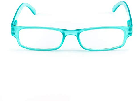 Contacta, Fluo, Occhiali da Lettura per Uomo e Donna, Occhiali da Lettura Leggeri e Colorati, Pratici e Funzionali, Montatura con Aste Flex, Diottrie +2,00, Colore Celeste, 18g