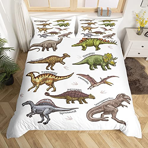 Dinosaurier Bettwäsche Set Kinder Niedlichen Cartoon Dino Bettbezug Für Jungen Mädchen Teens Dschungeltiere 3D Dinosaurier Bettwäsche & Leinen Wildlife Style 135x200cm Bettwäsche & Leinen 2 Stück