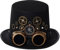 COSDREAMER Damen Steampunk Uhr Zifferblatt Blume Zylinder Feder Halloween Kostüm Hut (60 cm) Schwarz 4