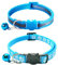 Qinao 2Pack Cat Collars Quick Release Reflective Kitten Collar with Bell & Safety Release (SkyBlue) 19-32cm