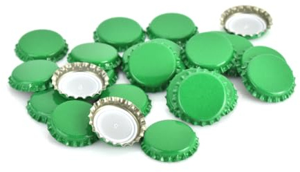 DIAH DO IT AT HOME 100 Pack Green Crown Caps 26mm - Decorative Beer Bottle Caps for DIY Homebrew, Fruit Cider & Radler - Airtight Sealing Crowns for Standard Glass Bottles (Set of 100)
